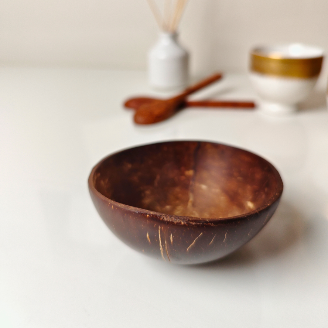 Eco-Friendly Coconut Shell Mini Bowls - Set of 2 | Sustainable Home Decor