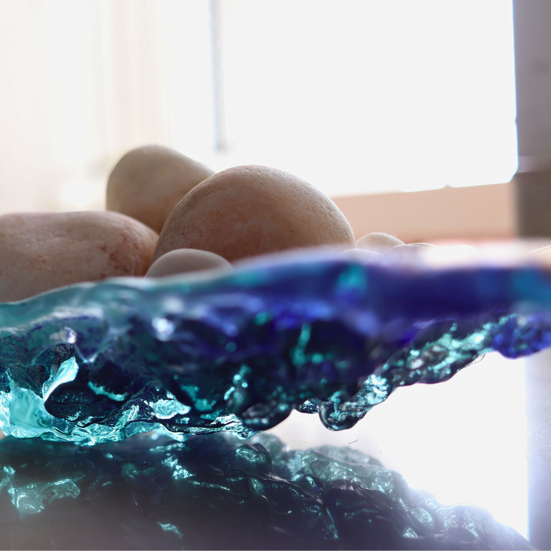 Blue Wave Centerpiece/ Glass Platter