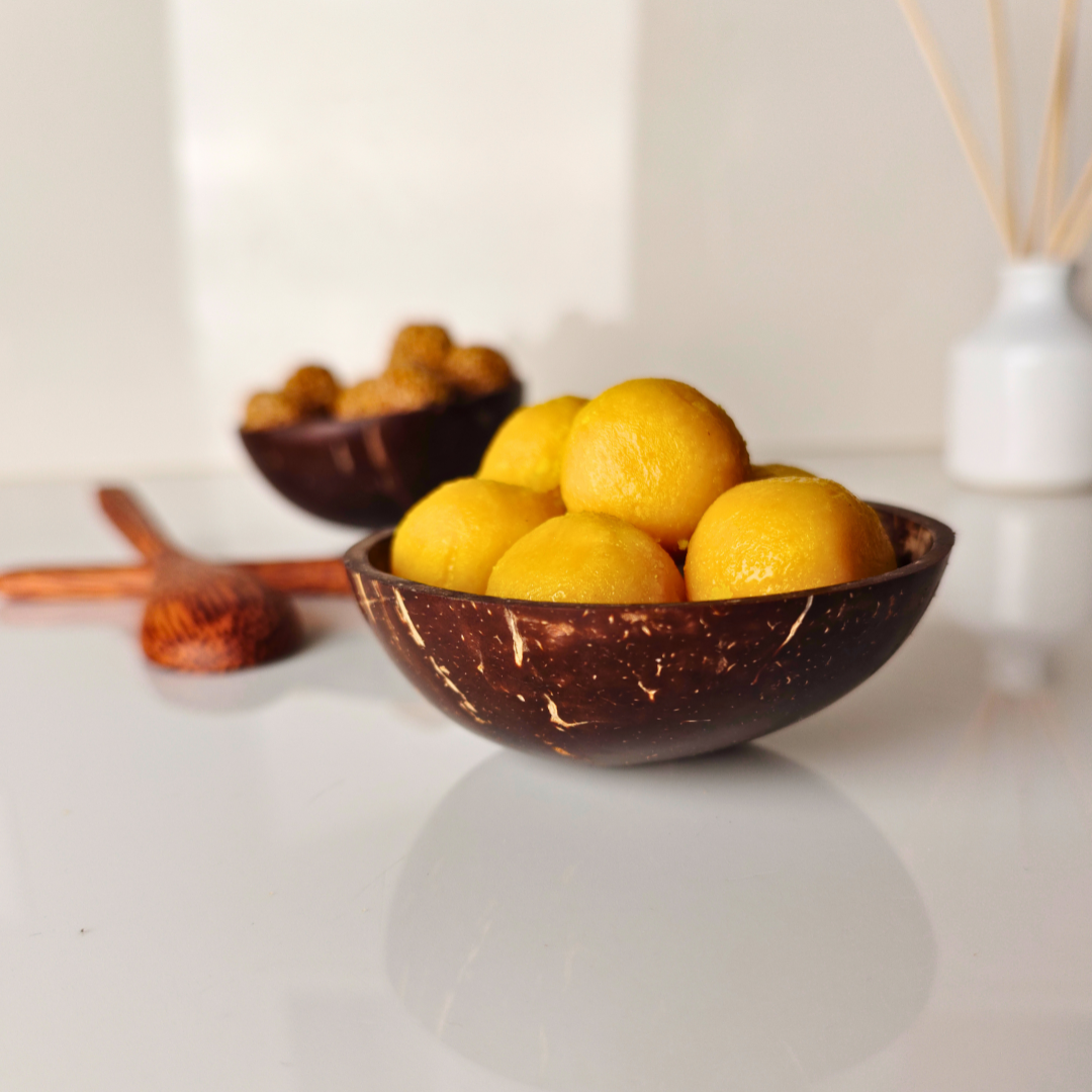 Eco-Friendly Coconut Shell Mini Bowls - Set of 2 | Sustainable Home Decor