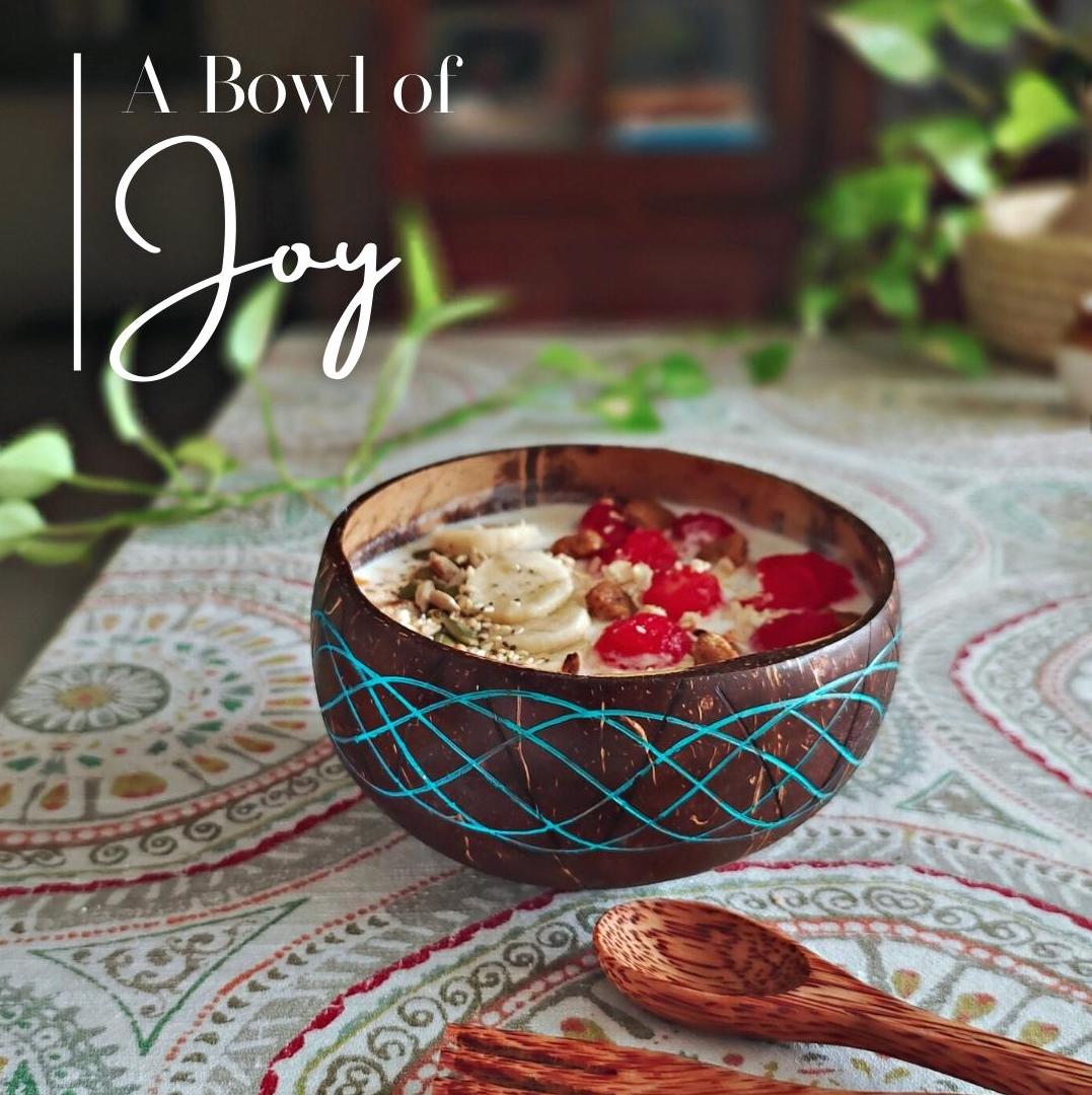 Teal Blue Wave Coconut Jumbo Bowl