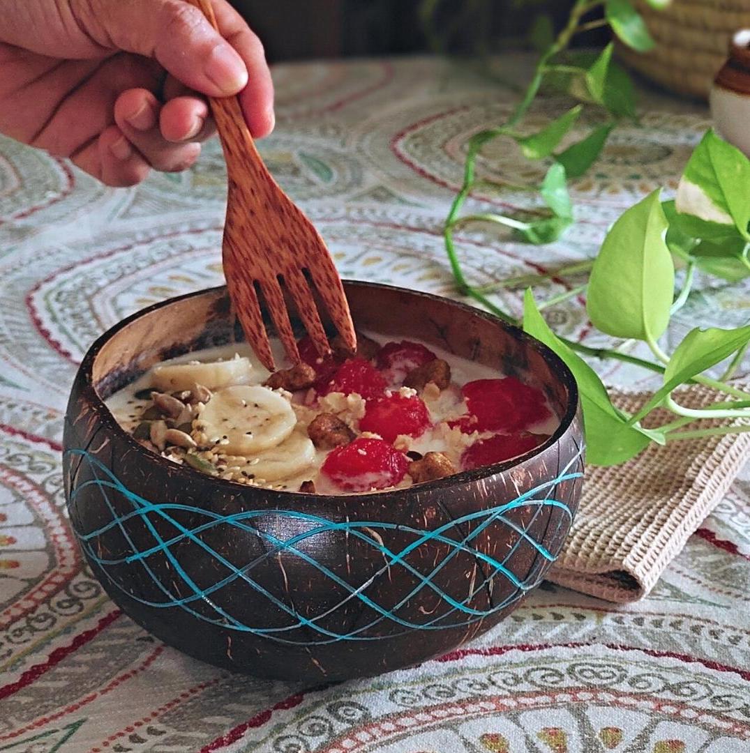 Teal Blue Wave Coconut Jumbo Bowl