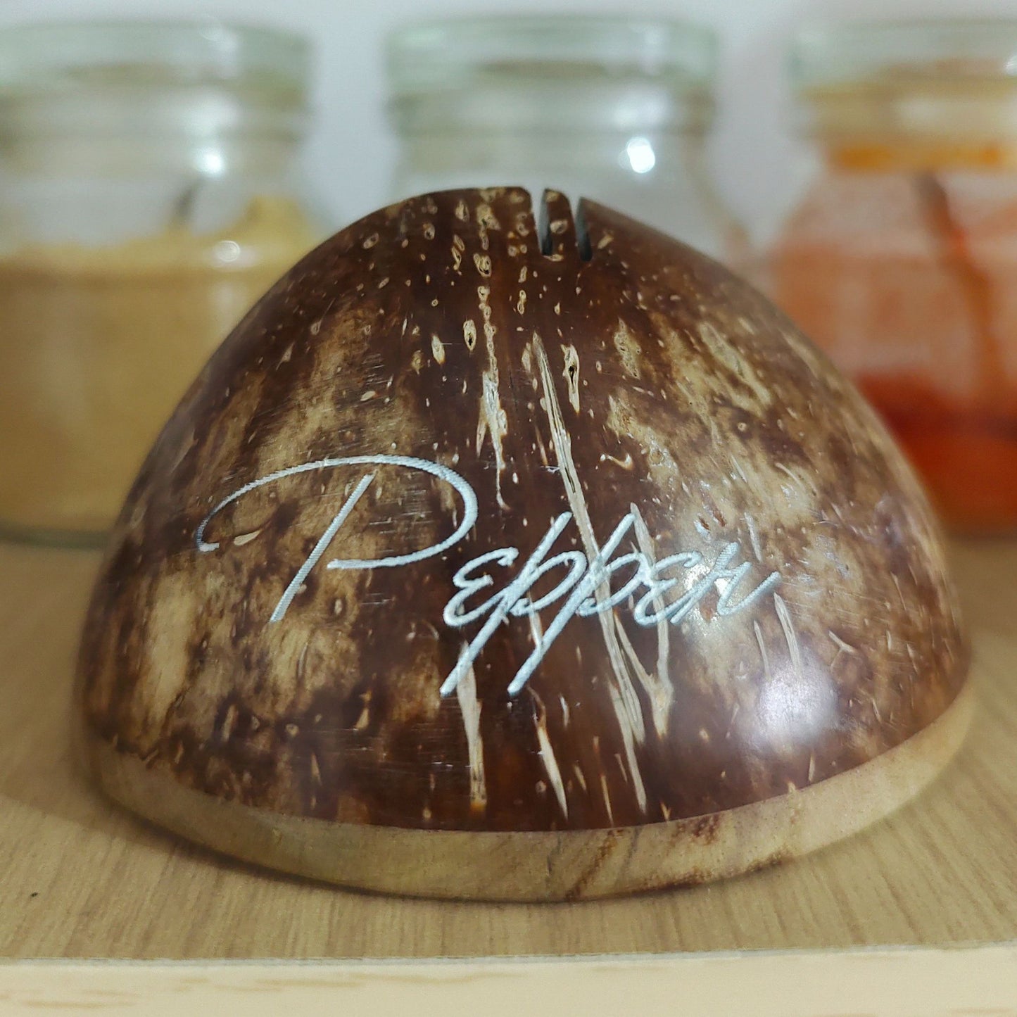 Coconut Shell Salt & Pepper Shakers/ Dispenser